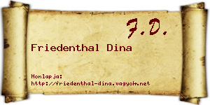 Friedenthal Dina névjegykártya